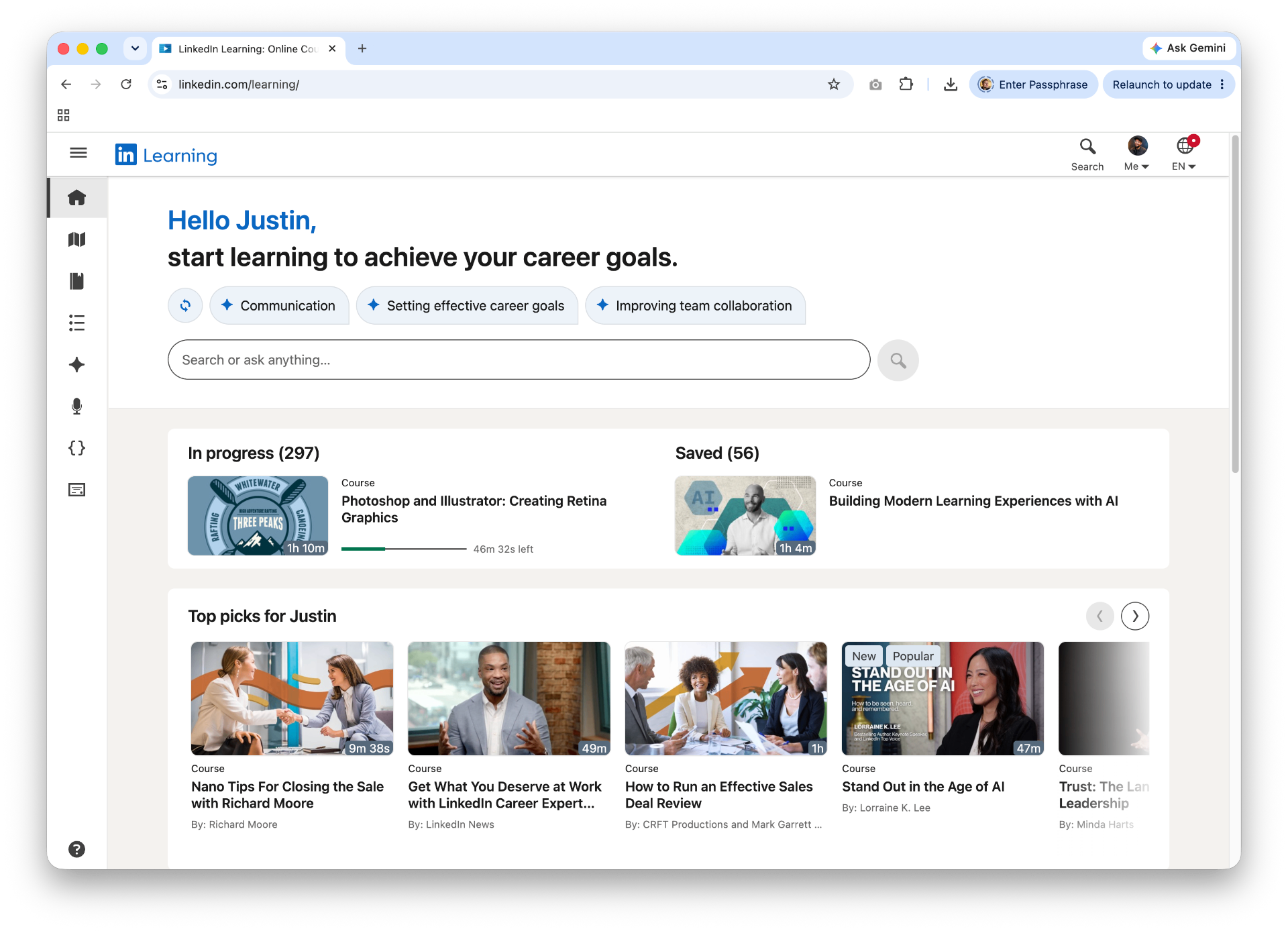 LinkedIn Learning product screenshot