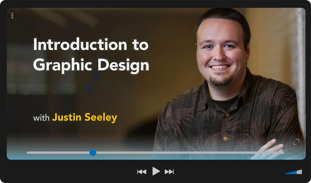 Introduction to Graphic Design title card, LinkedIn Learning