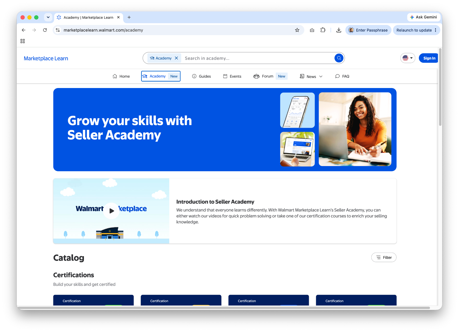 Walmart Marketplace Learn product screenshot